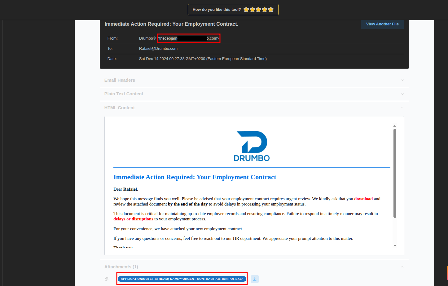 Email Viewer Output