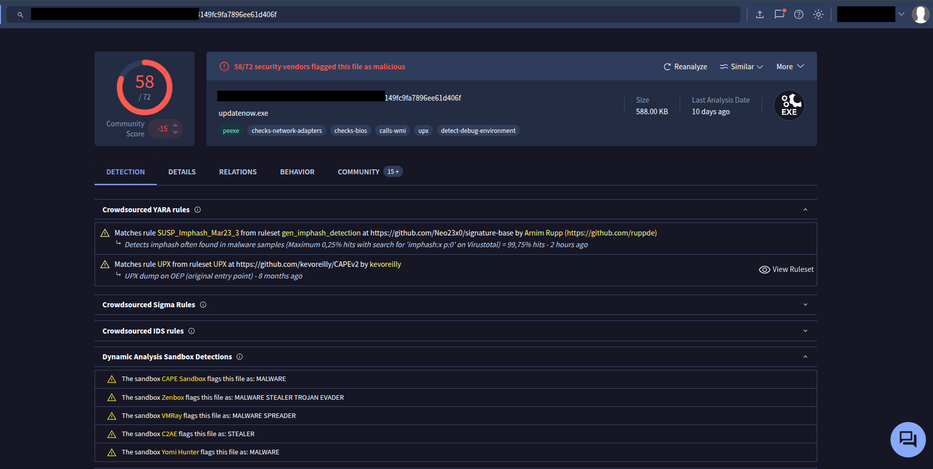 VirusTotal Summary